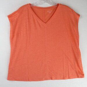 Eileen Fisher Boxy Cap Sleeve Linen Tee Size XS IZ1
